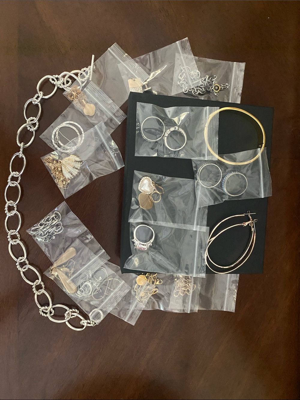 Mixed Silver and Gold Women's Jewelry Set - Assorted Rings, Earrings & Bracelets